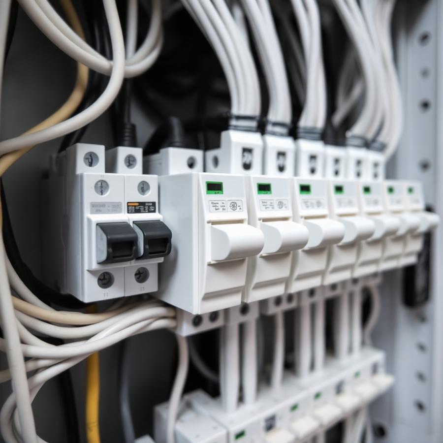 Nyinstallerad elcentral med prydligt dragna kablar
